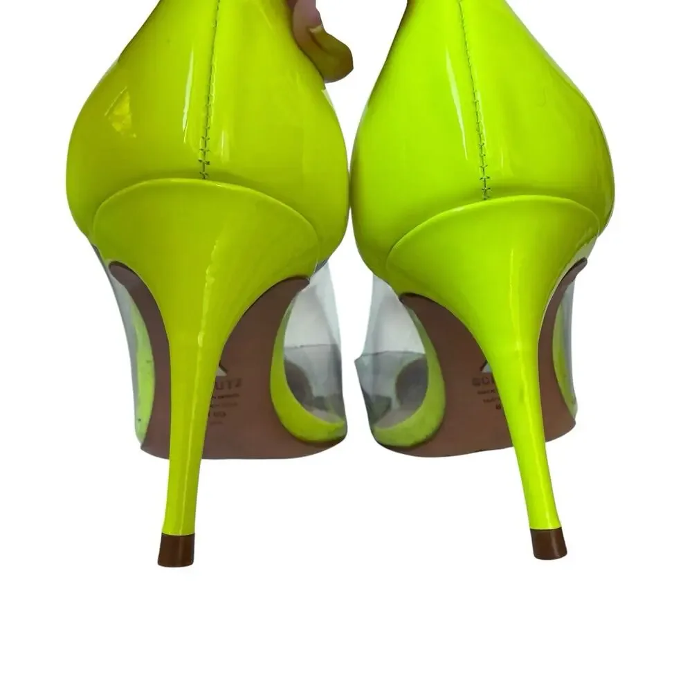 Schutz 250061 Womens Garthy Pointy Toe Pump Neon Yellow Size 8.5 B